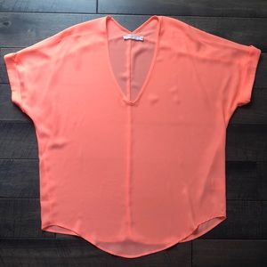 Francesca’s Peach Blouse Lush Brand